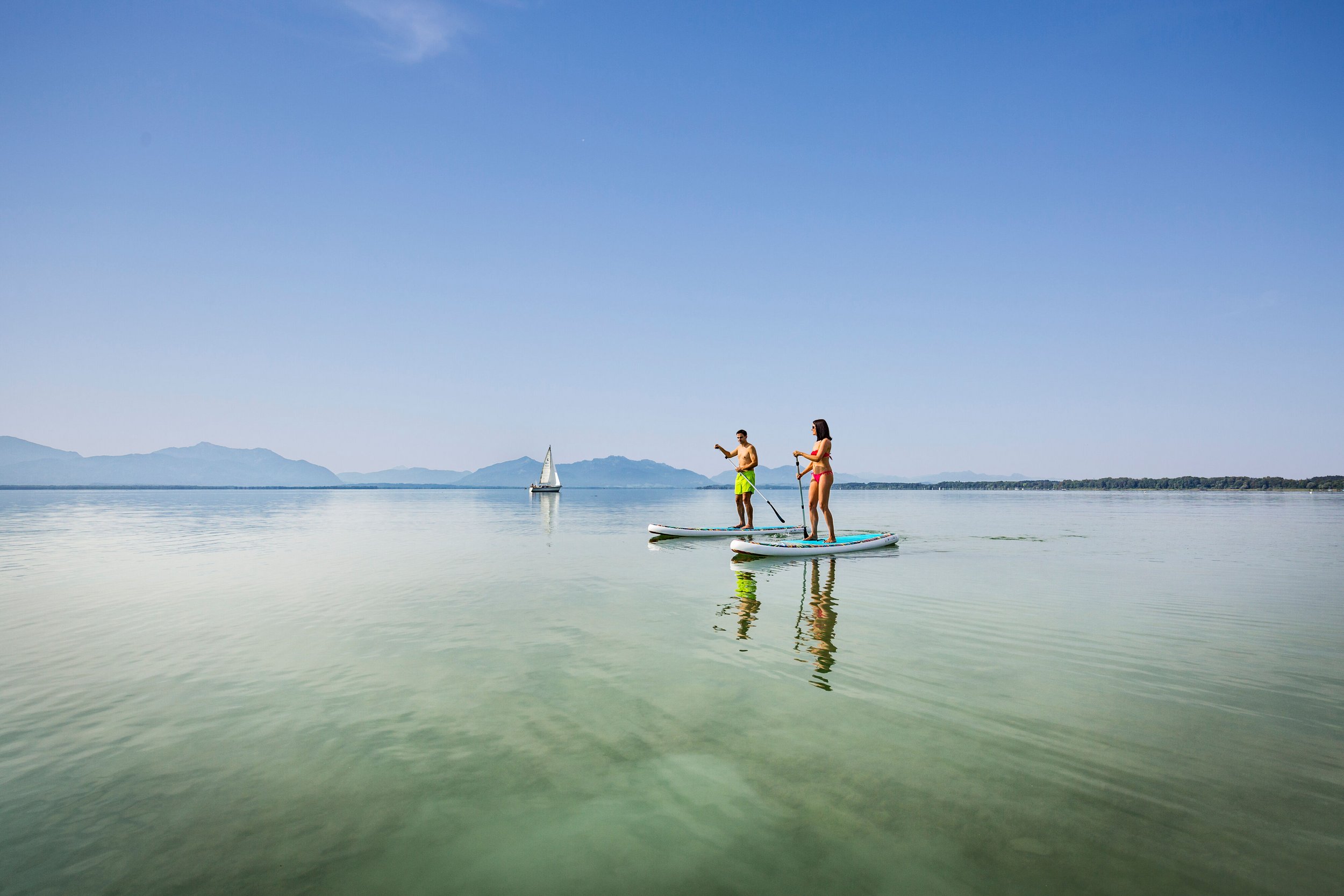 Stand-up paddling on the Chiemsee