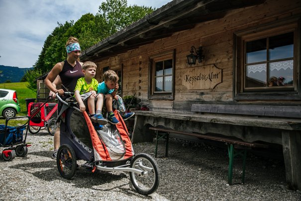 With the pram to the Kesselalm in Inzell