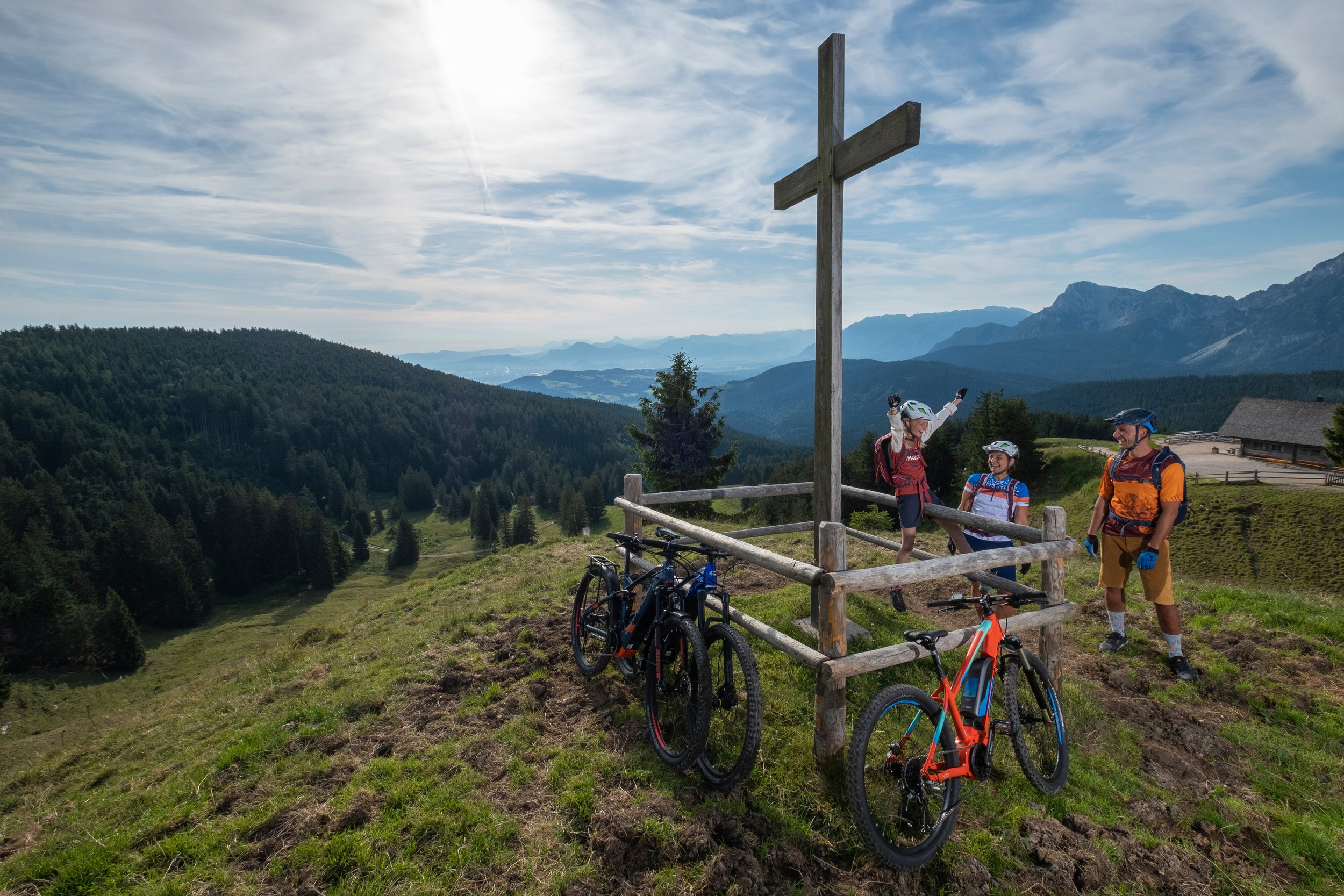 Mountain bike tour with the family on the Stoißer Alm