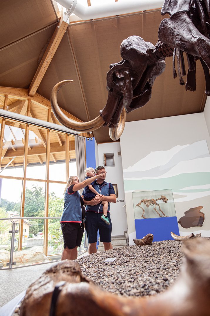 Familie im Mammut-Museum Siegsdorf