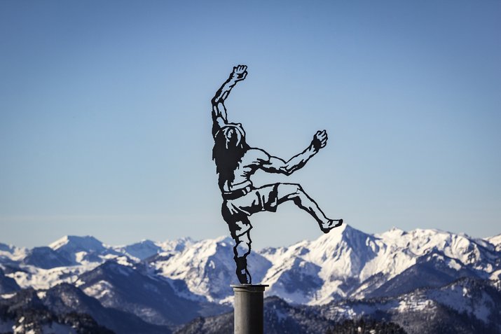Bergsteiger als Kunstfigur in Ruhpolding
