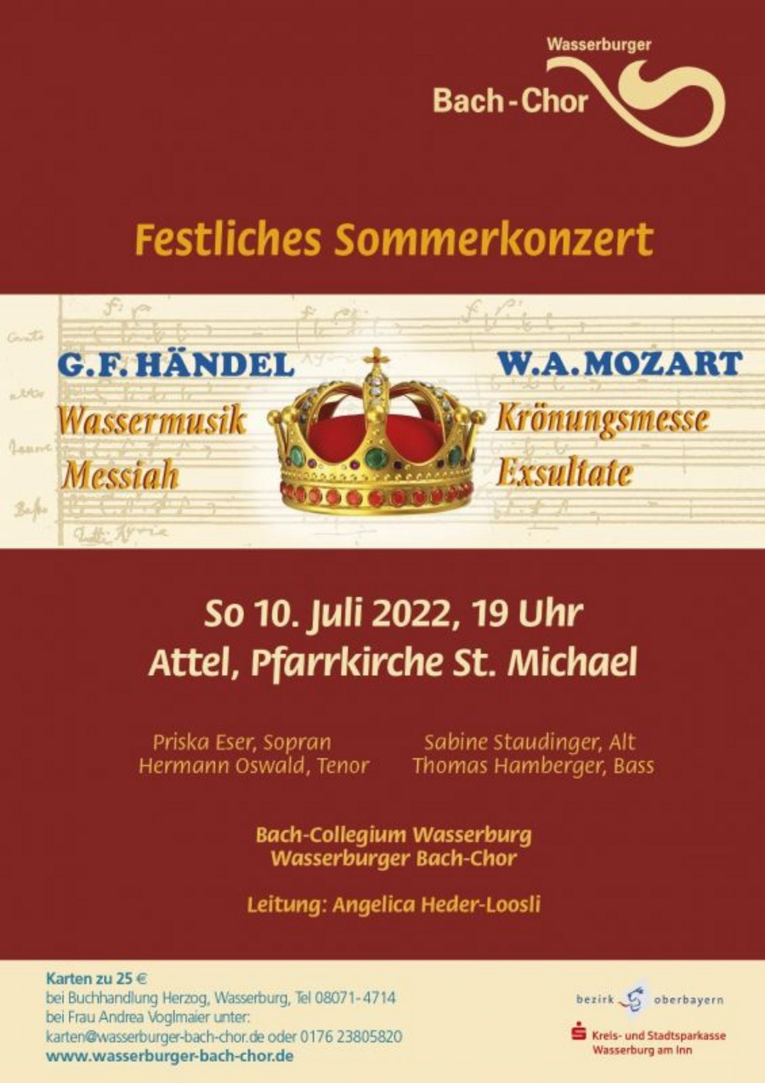 Festliches Sommerkonzert mit dem Wasserburger Bach-Chor
