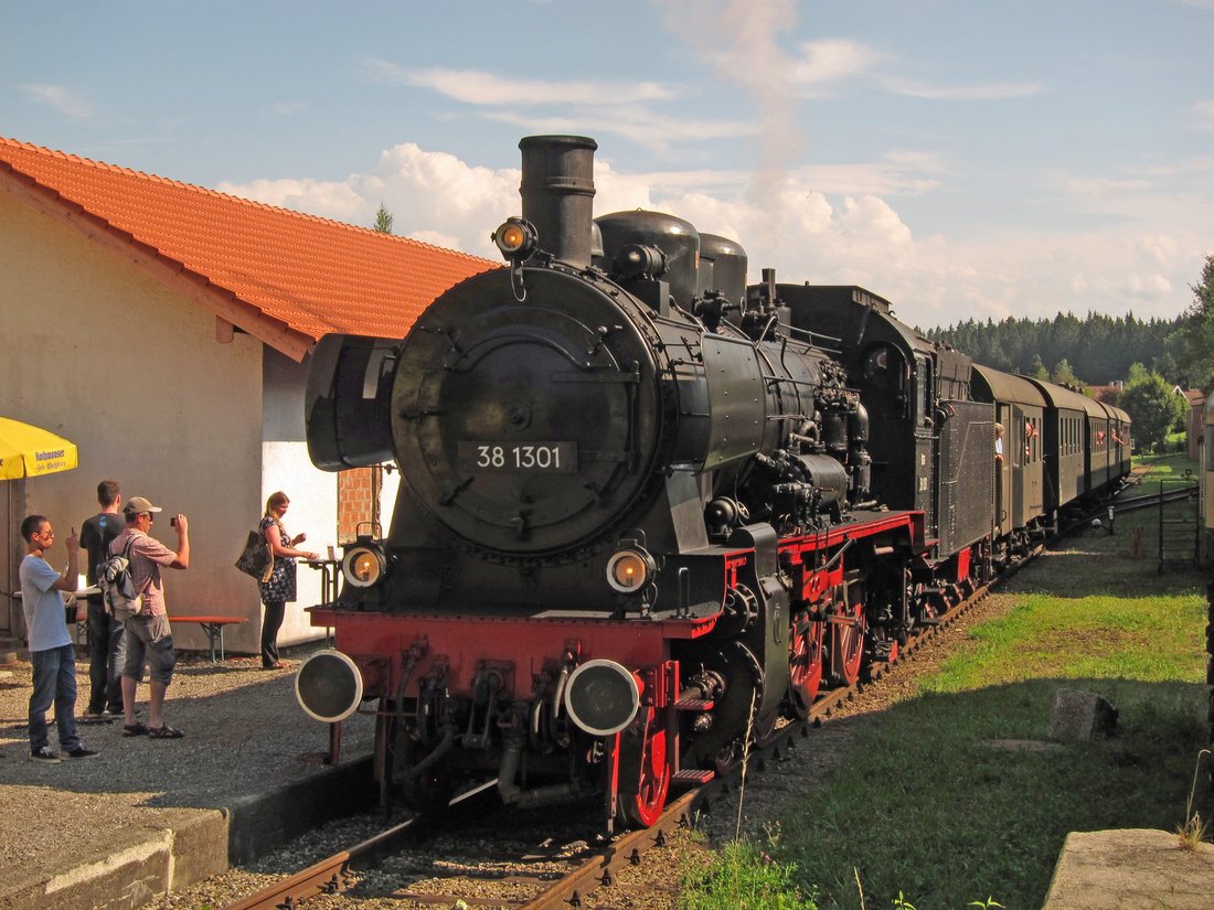 Chiemgau local railway at the station in Obing