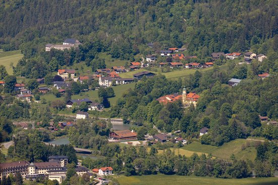 Aerial view of the municipality of Marquartstein