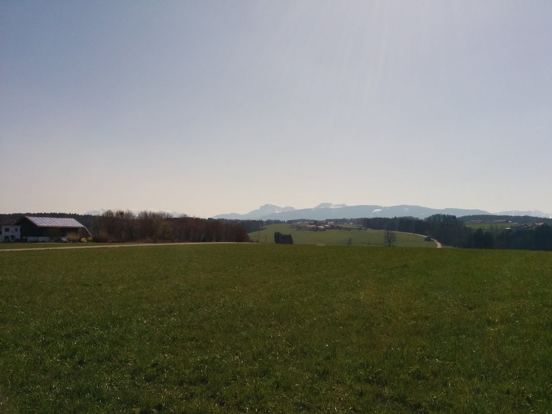 Ausblick vom Mühlberg Richtung Alpen