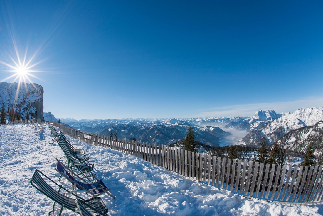 Winterliches Panorama im Skigebiet Winklmoos/Steinplatet