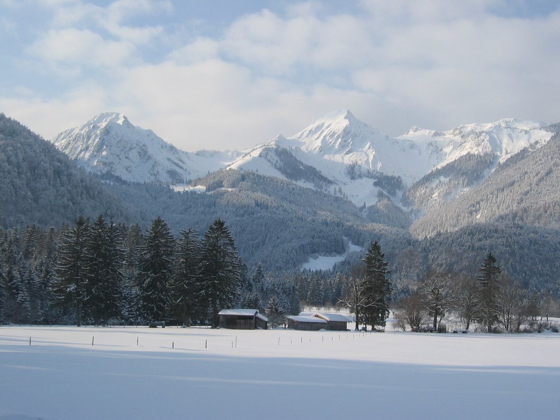 Ausblick auf Geigelstein und Breitenstein