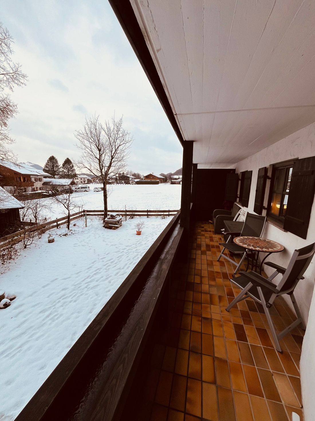 Blick von unserem Balkon im Winter