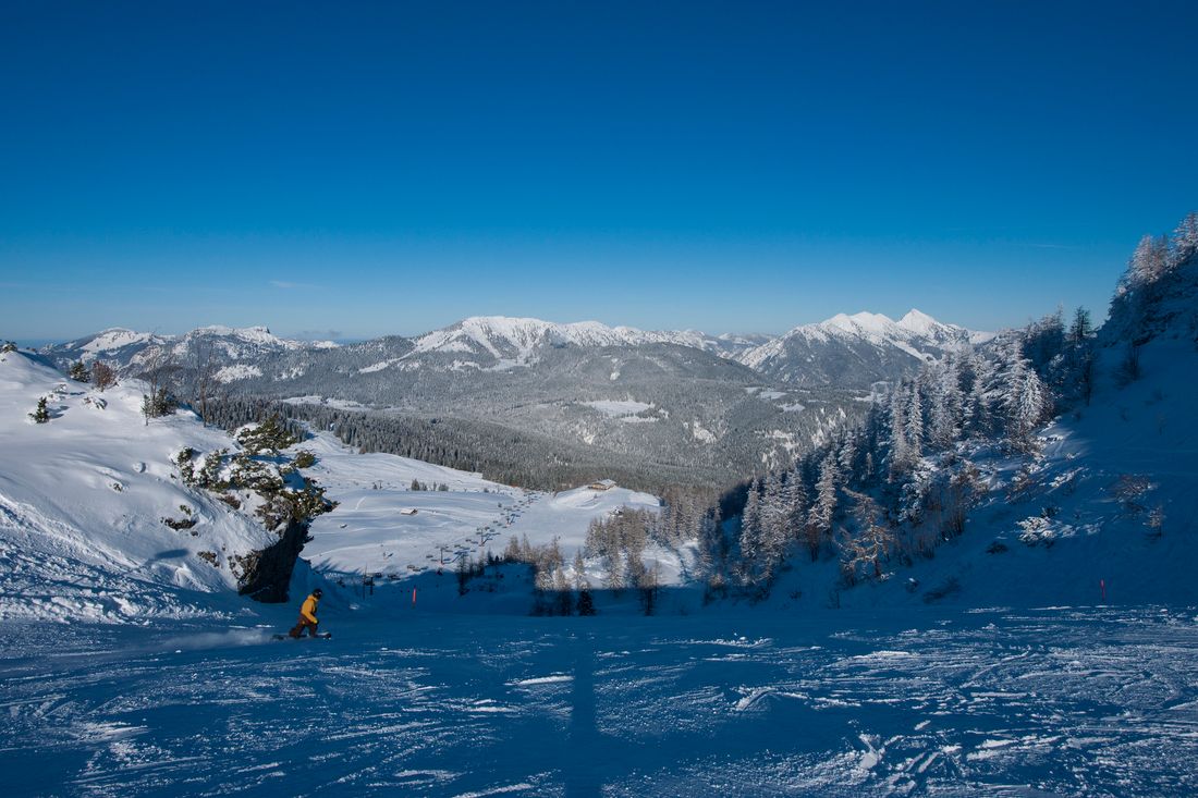 Abfahrt im Skigebiet Winklmoosalm / Steinplatte in Reit im Winkl