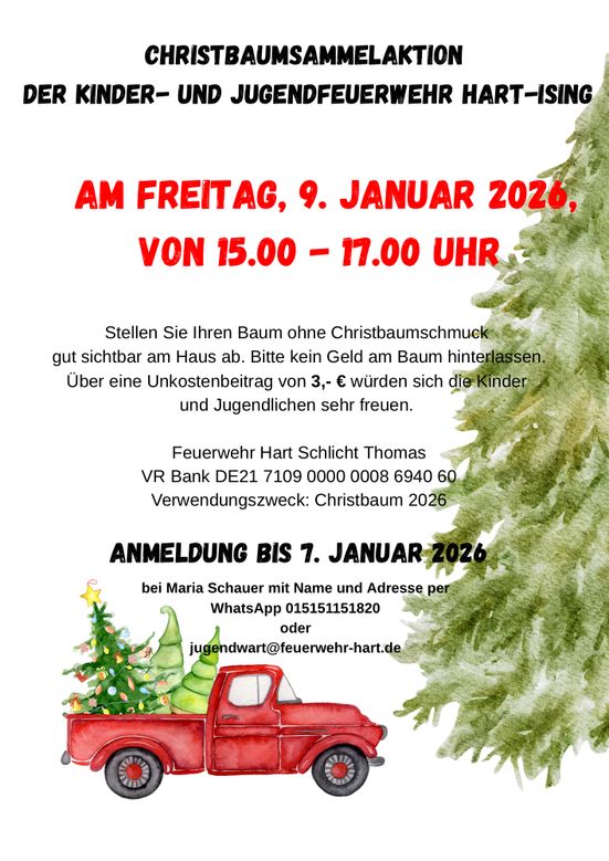 Christbaumaktion der Kinder- und Jugendfeuerwehr Hart-Ising