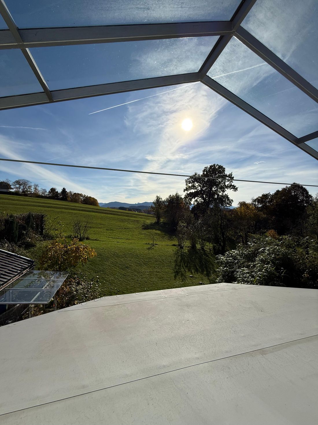 Blick nach Süden Richtung Berge