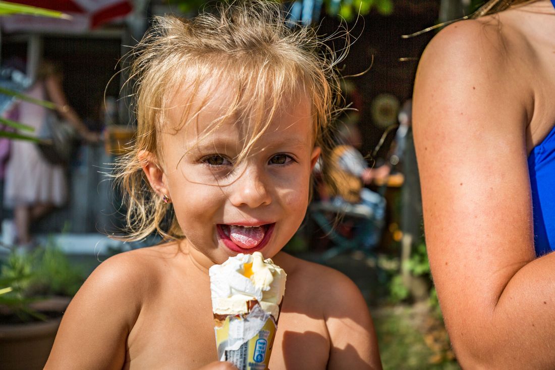 Eis essen am Reifinger See in Grassau