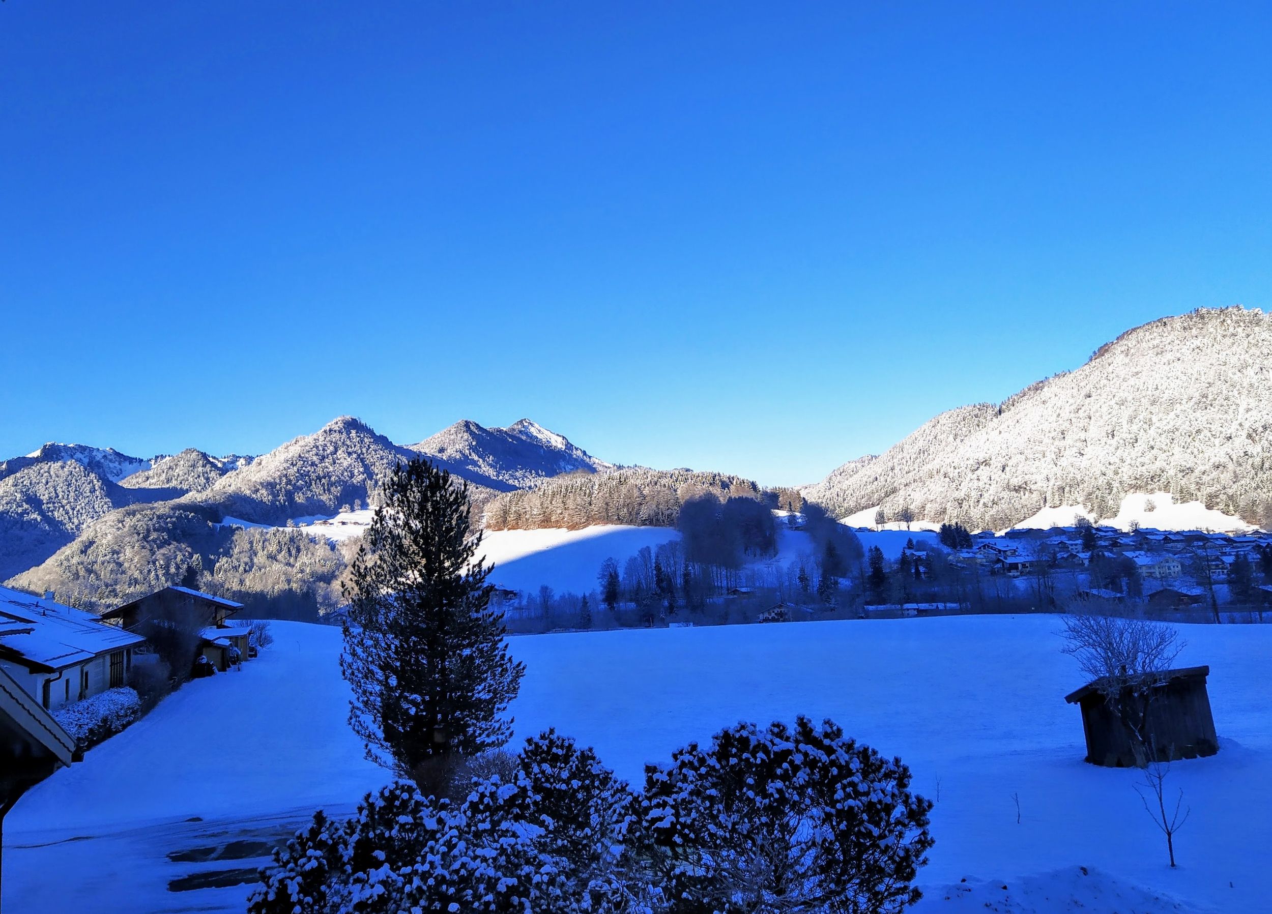 Aussicht Balkon Winter