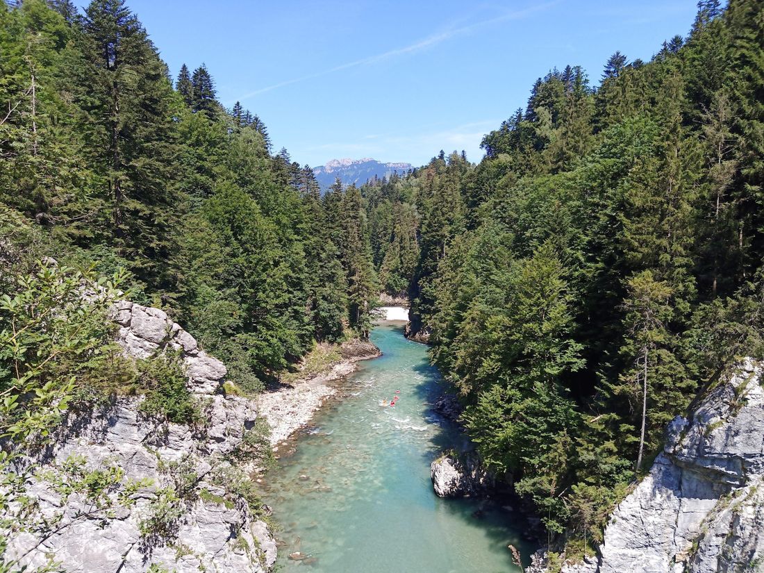 Aussicht Hängebrücke Klobenstein - Tiroler Ache