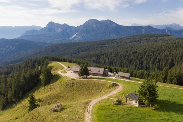 View from above of the Stoisser Alm in Inze
