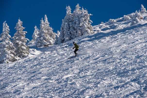Deep snow skiing in the Winklmoos / Steinplatte ski area