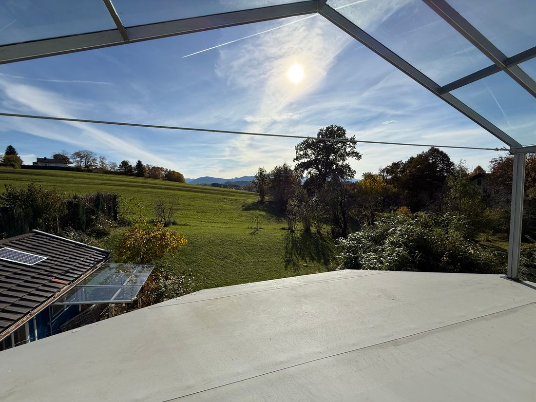 Blick nach Süden Richtung Berge