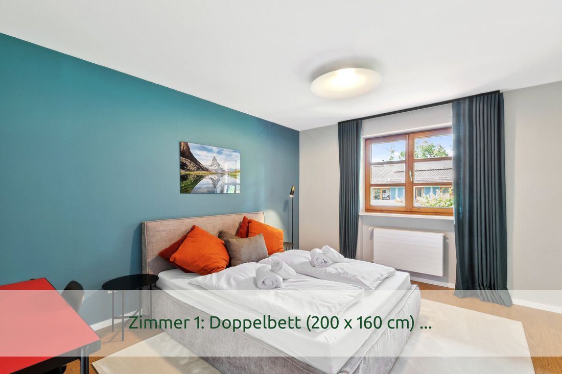 Zimmer 1: Doppelbett (160 x 200 cm) ...