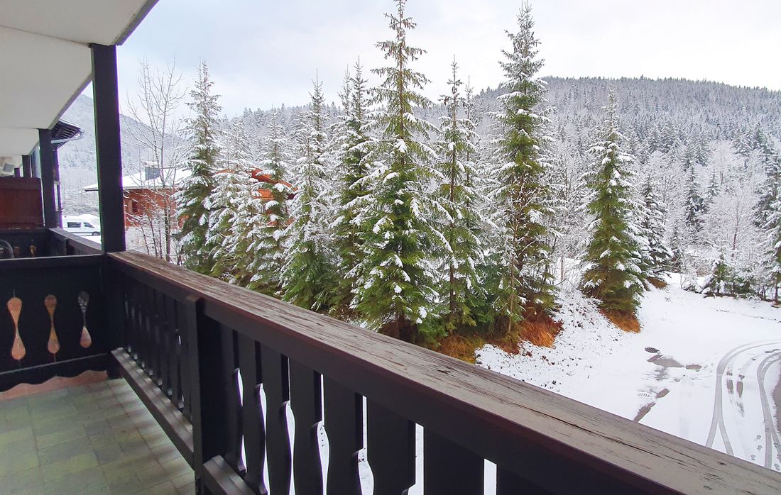die Aussicht vom Balkon