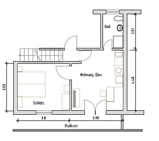 Grundriss- Ferienwohnung