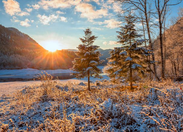 Verschneiter Lödensee in Ruhpolding