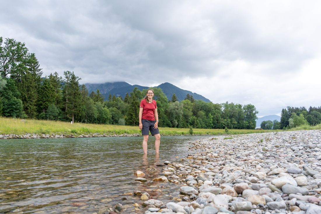 Abkühlung in der Tiroler Ache 