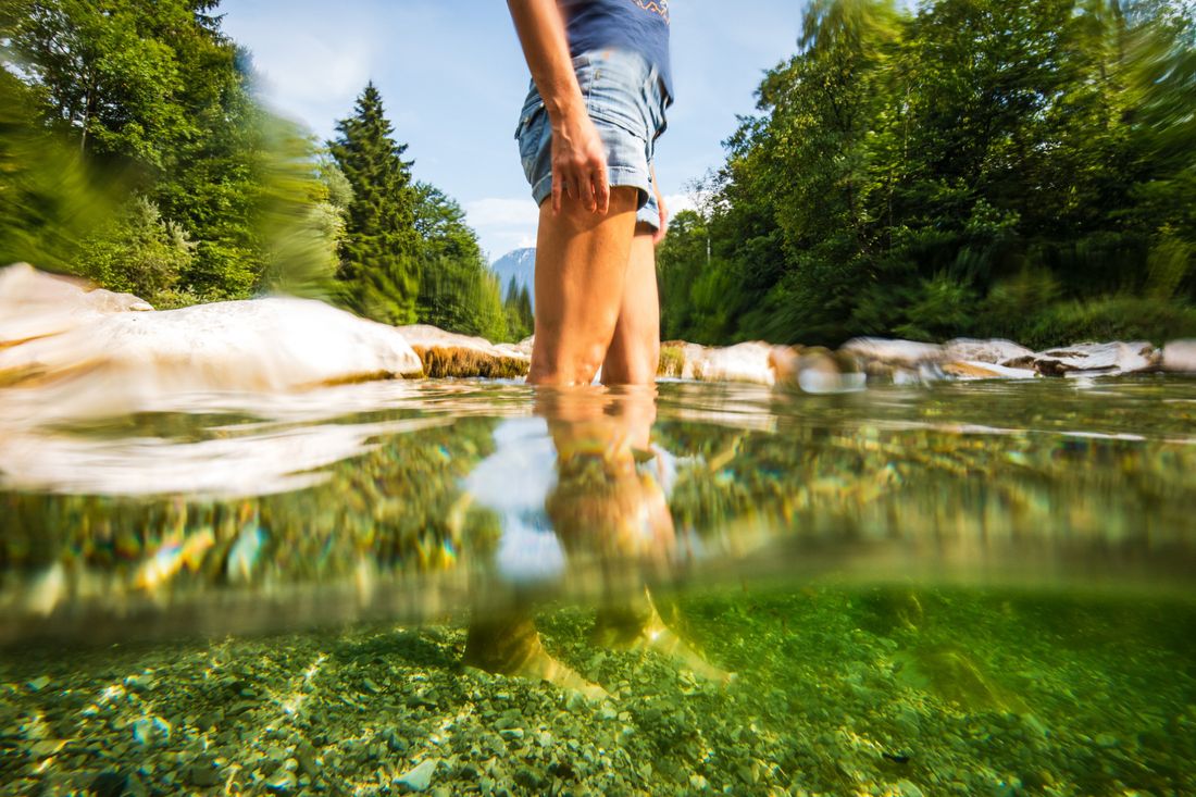 Kneippen in der Traun