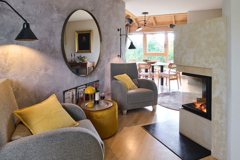 Esszimmer mit Kamin