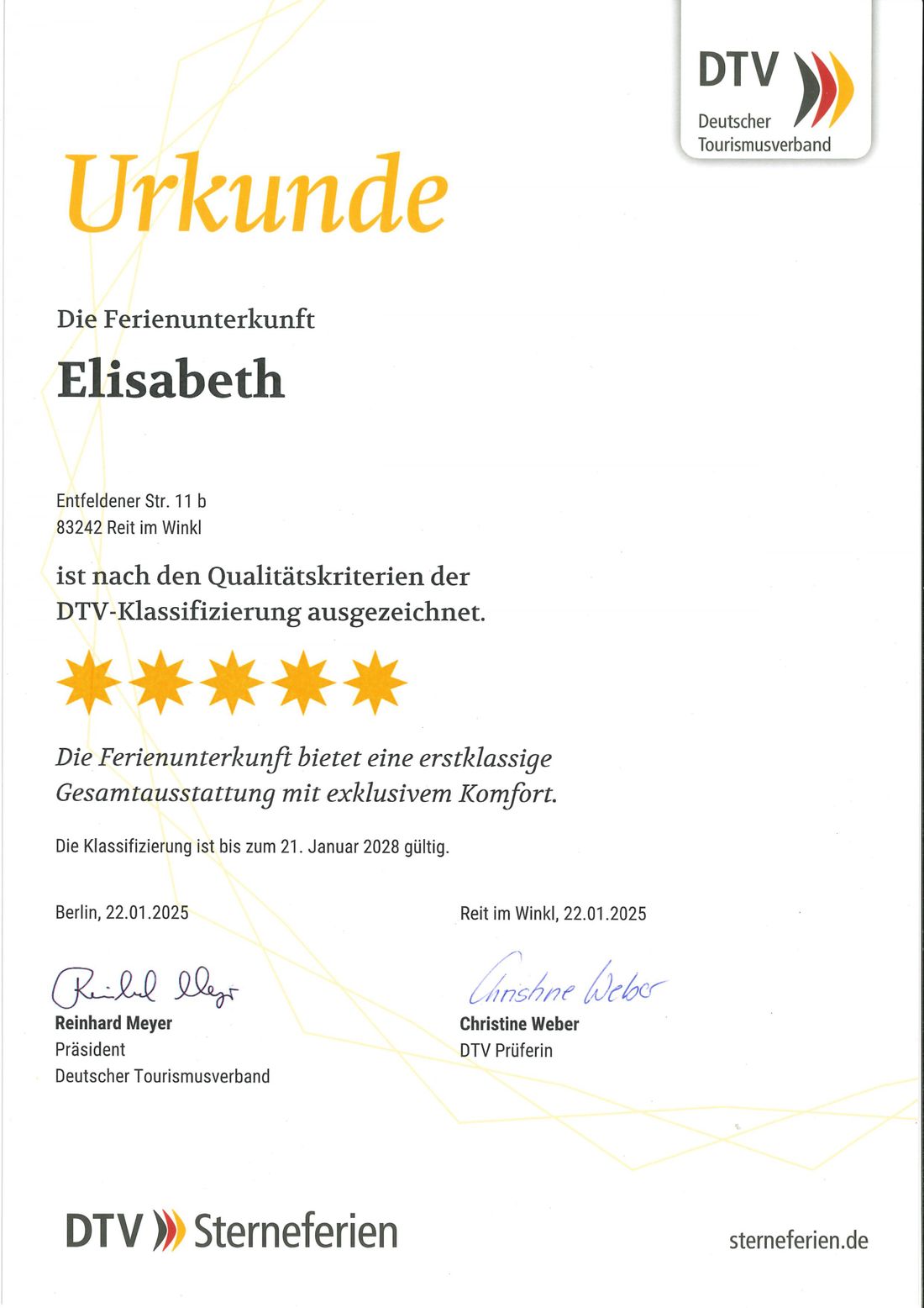 Aktuelle 5-Sterne-Klassifizierung