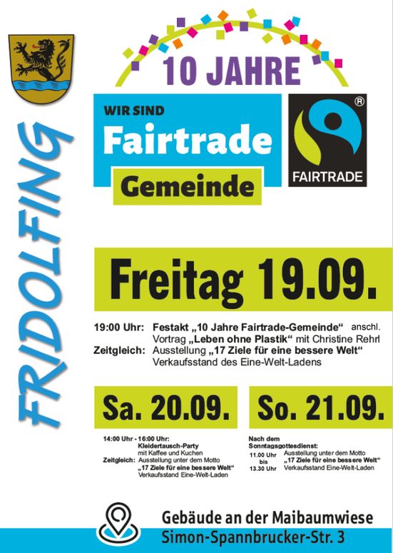 Jubiläum 10 Jahre fairtrade - Handzettel