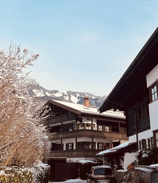 Blick auf unser Haus im Winter