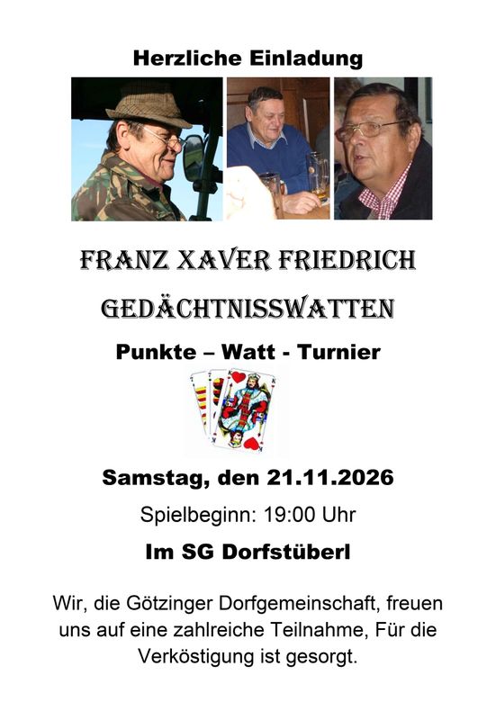 Plakat Franz Friedrich Gedächtniswatten 2026