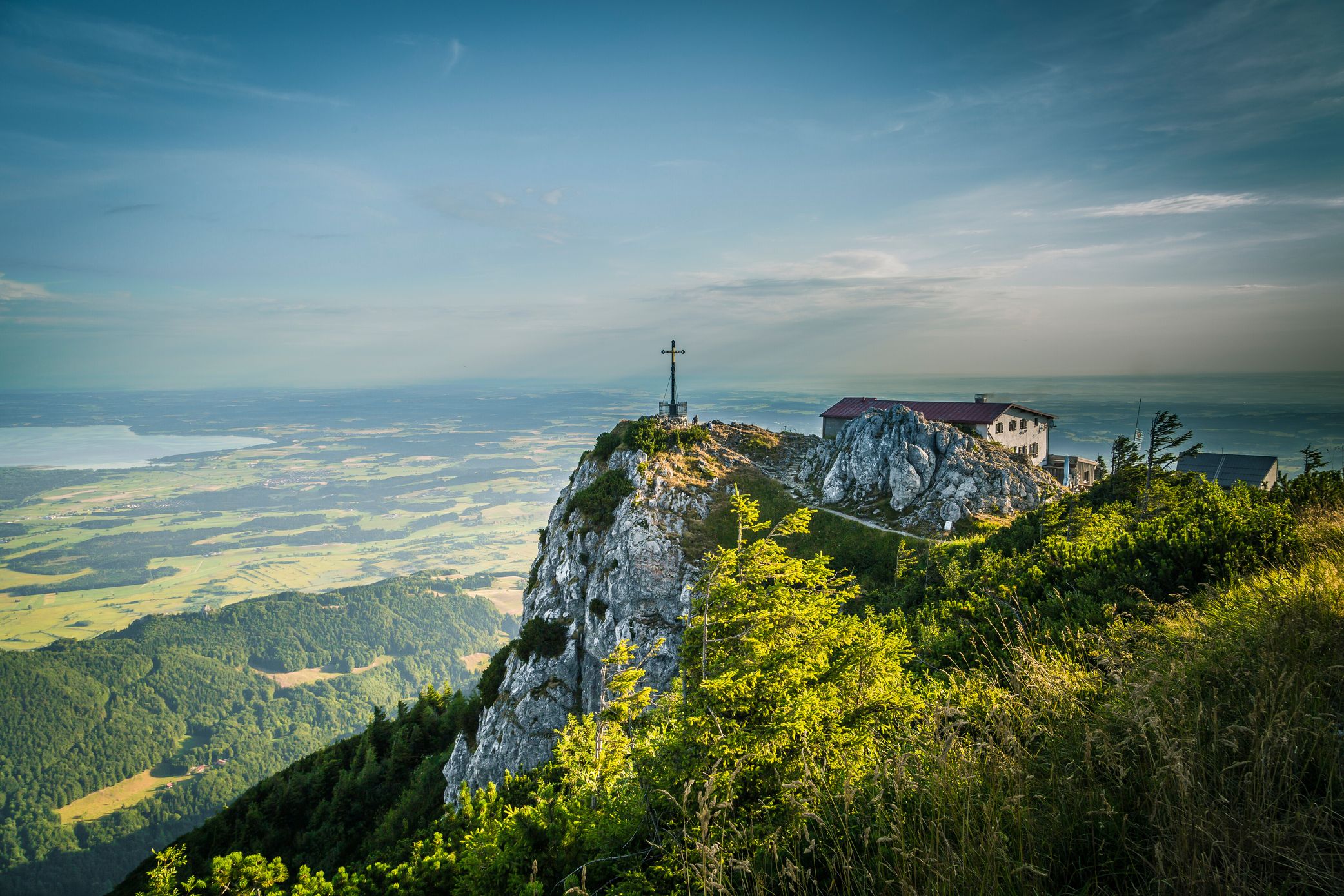 View over the Hochfelln summit to the Chiemsee