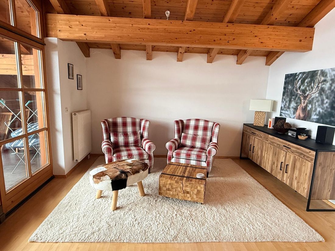 Wohnzimmer Boutique Ferienwohnung „Edelweiss“  Haus am Wiesbach