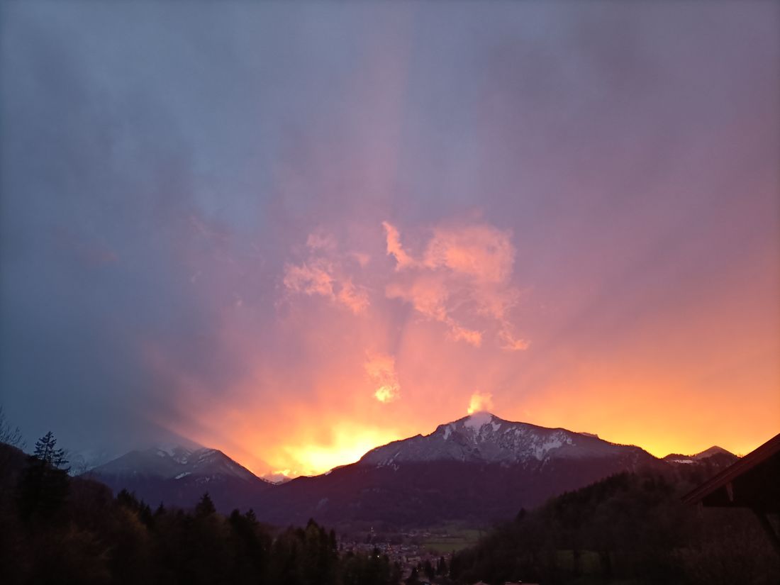 Sonnenuntergang am Berghof Moar