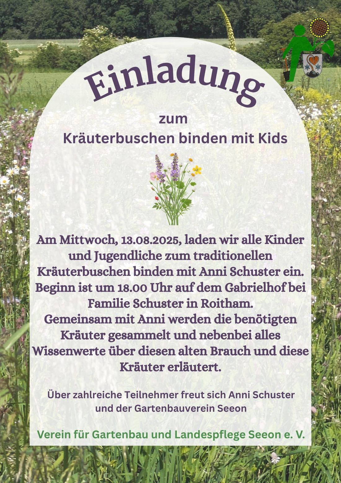 Kräuterbuschen binden Kinder