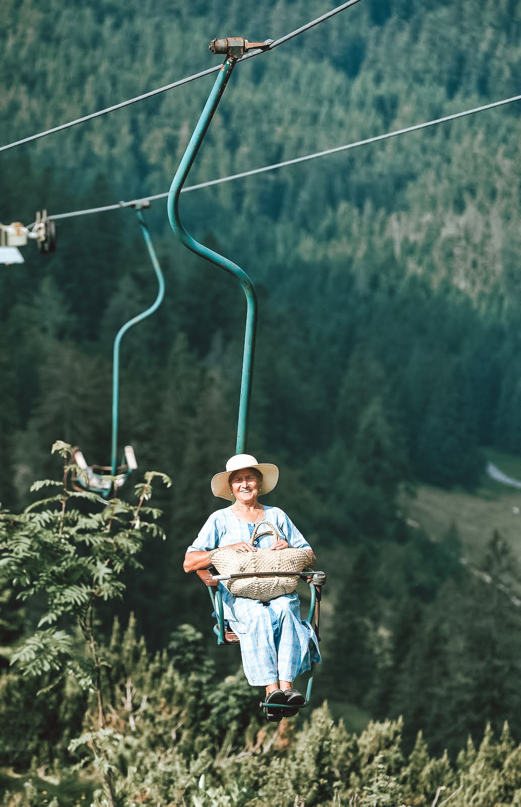 Fahrt mit der Nostalgie Sesselbahn