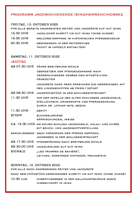 Schleppjagdt Herrenchiemsee 2025