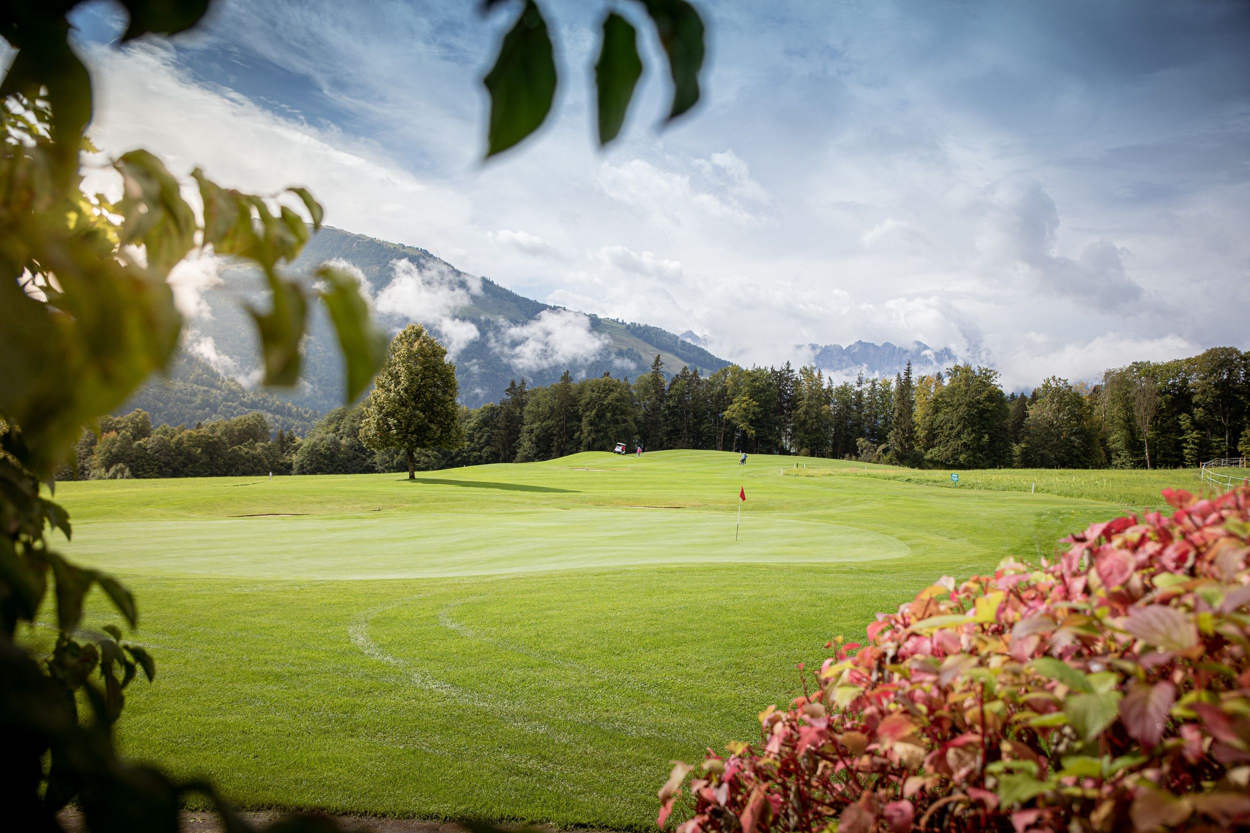Blick auf den Golfplatz Reit im Winkl