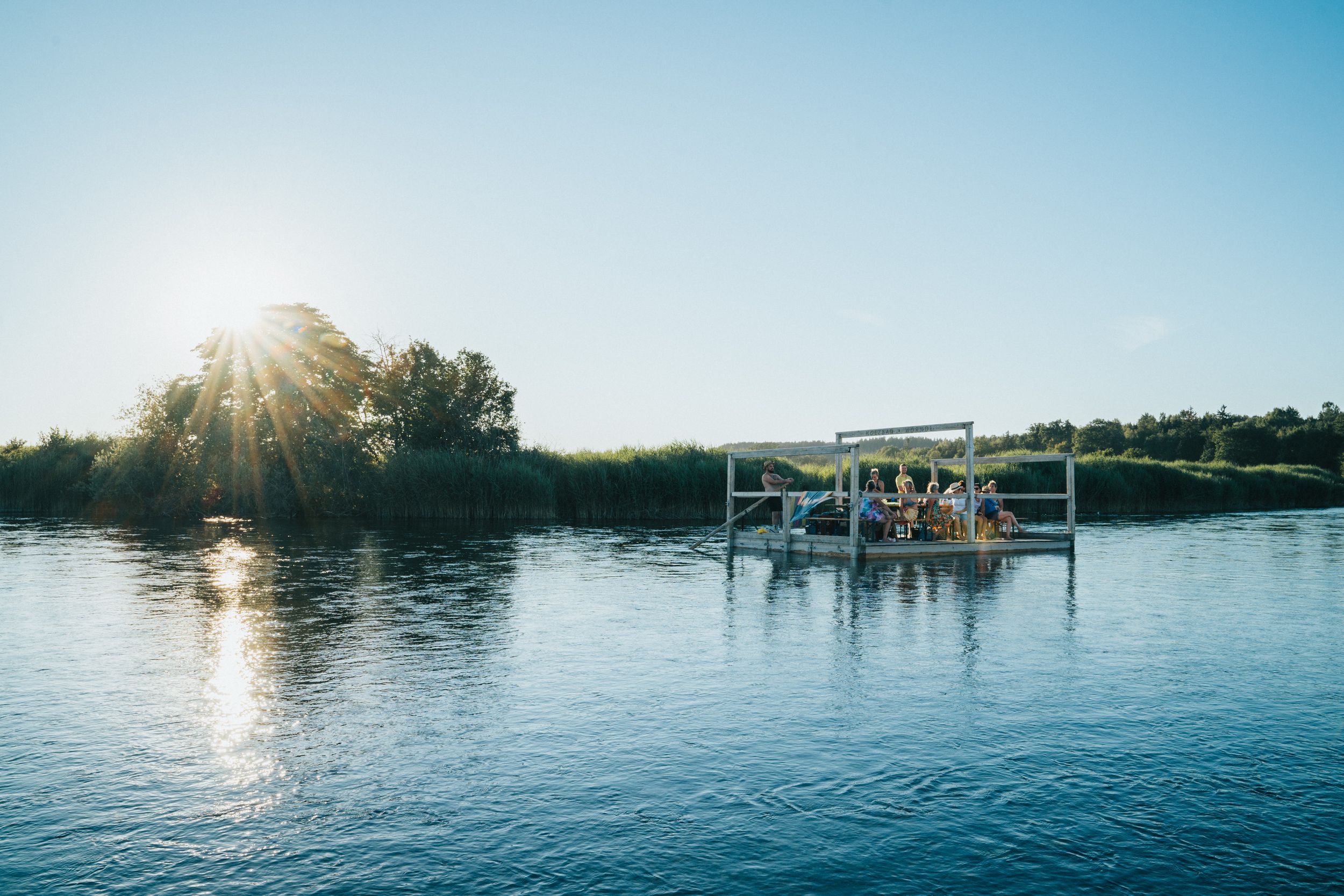 Alzfloßfahrt Sonnenuntergang