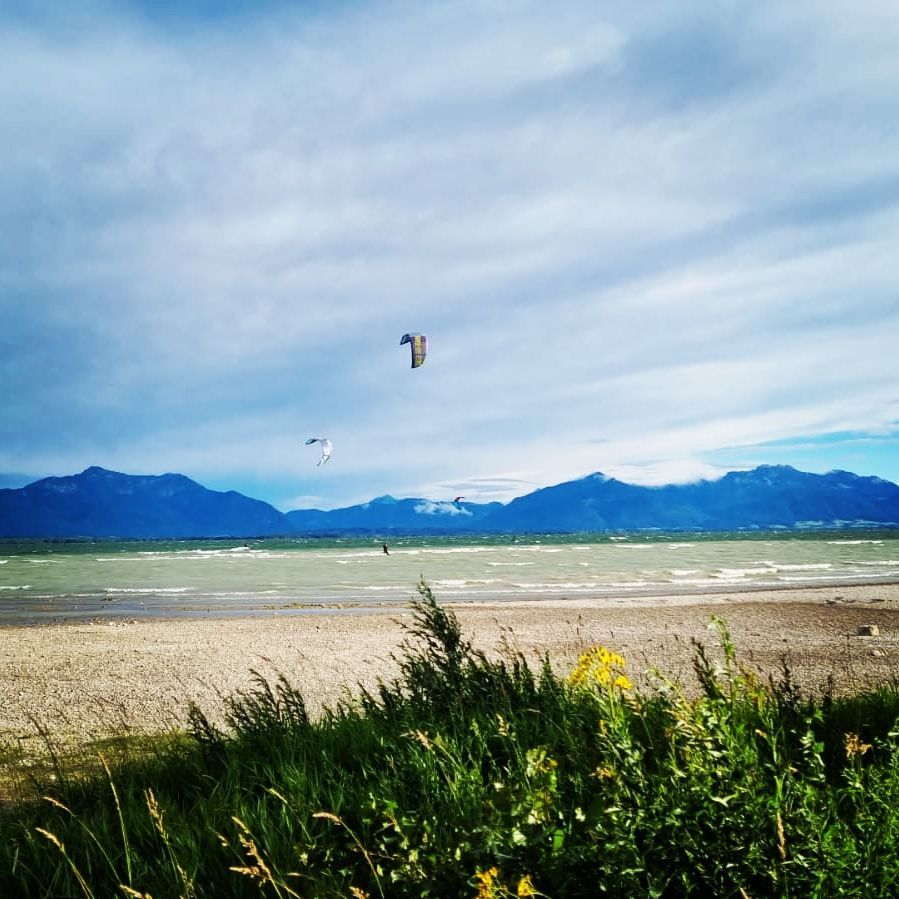Kitesurfing and Windsurfing at Lake Chiemsee
