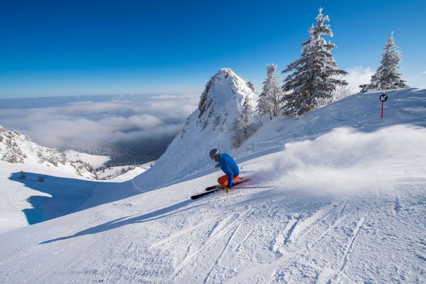 Skiabfahrt am Hochfelln