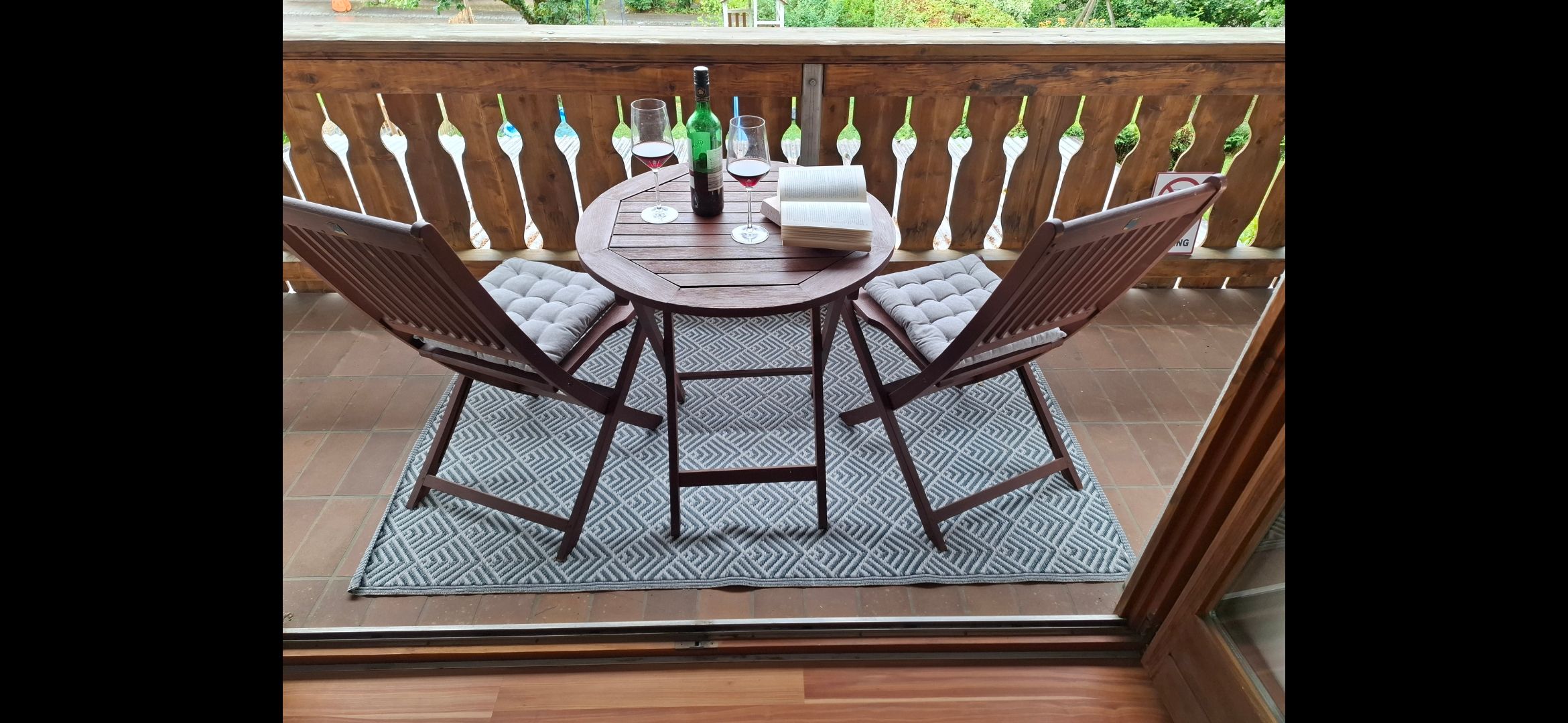 Sitzgelegenheit auf dem Südbalkon