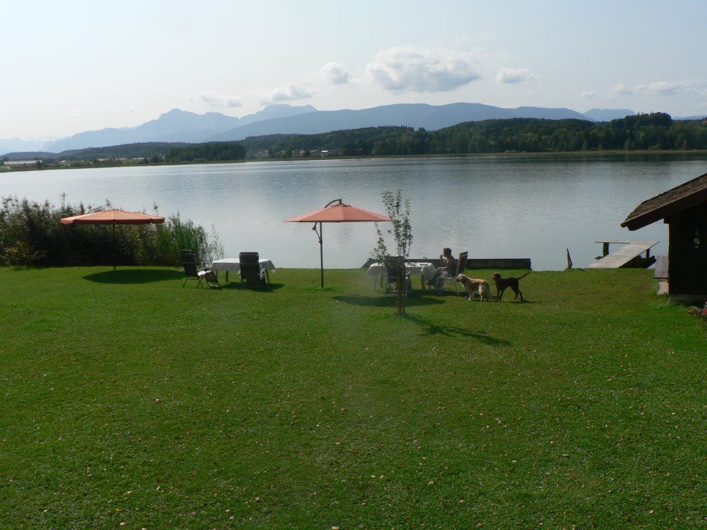 Liegewiese mit See