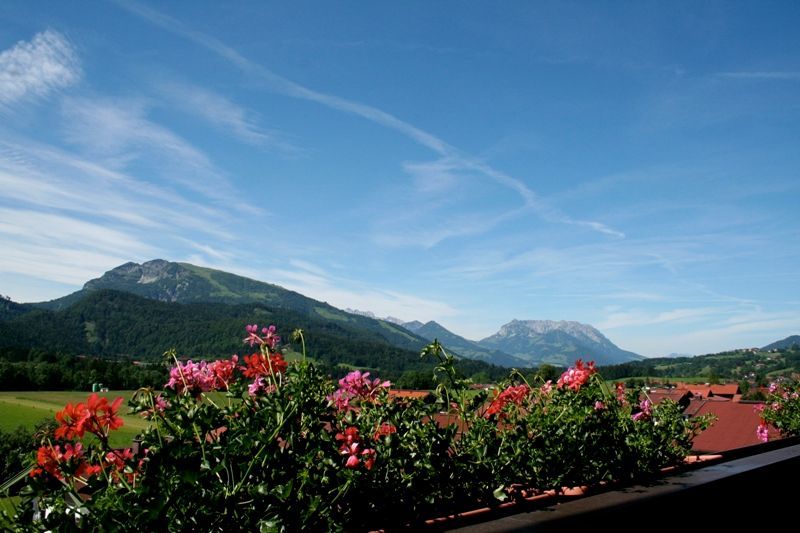 Blick von der Terrasse auf den Wilden Kaiser