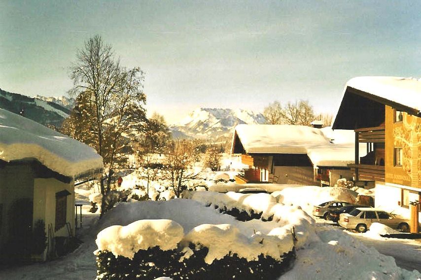 Aussicht vom Balkon im Winter