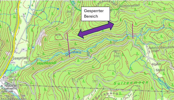 Sperre Seegatterl-Winklmoos-Alm Hahnenfilze