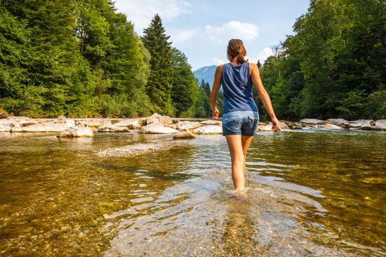 Kneippen in der Traun