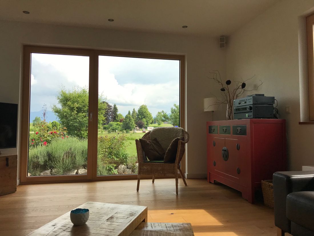 Blick vom Wohnzimmer Sofa