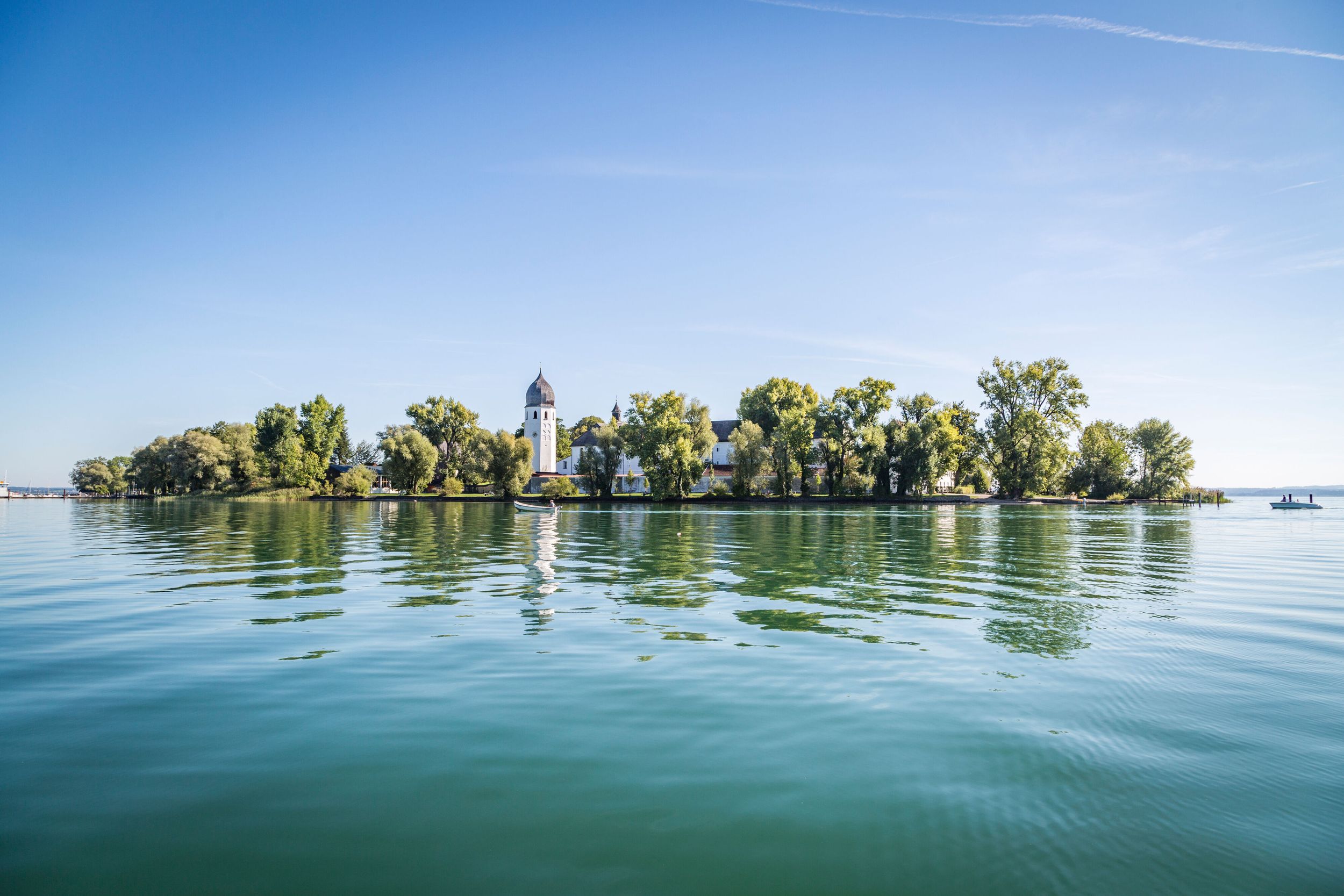 View from the Chiemsee to the Fraueninsel